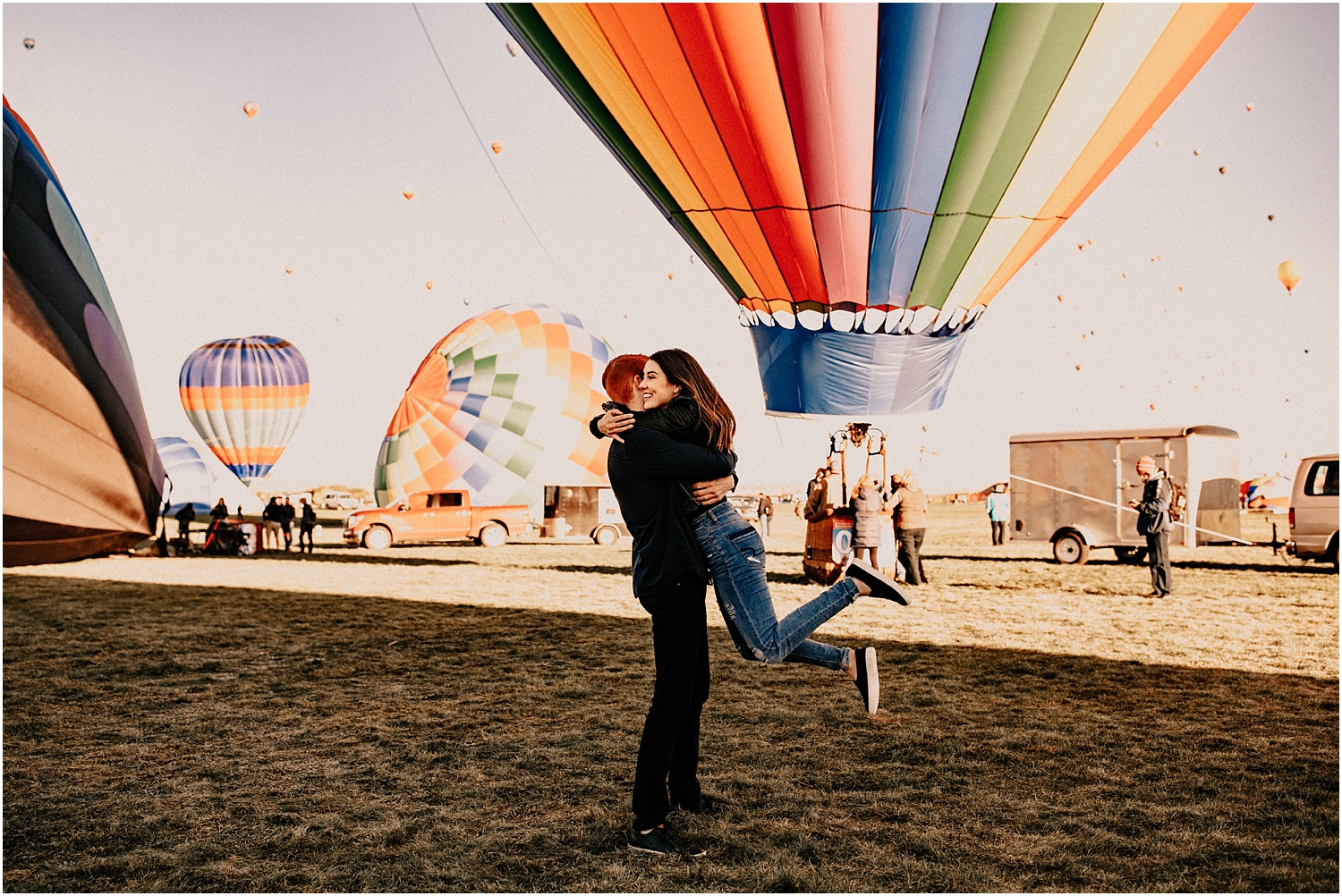 Fun, Hot Air Balloon Love Session in New Mexico